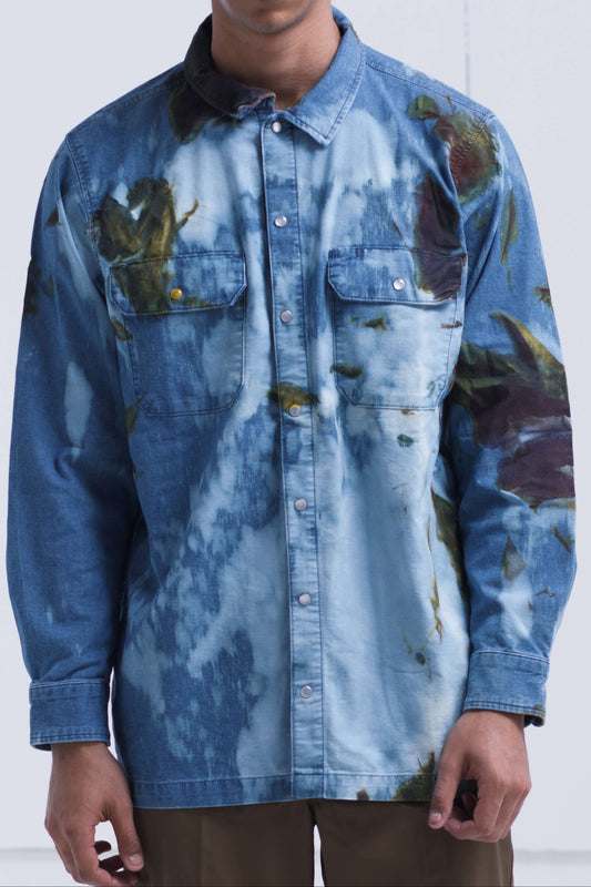 DENIM SHIRT INTERVENED WITH PAINT X ALDO CHAPARRO