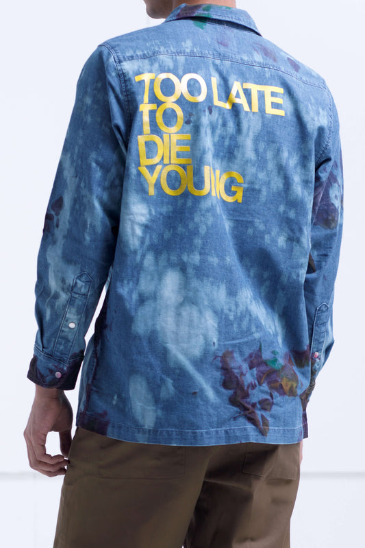 DENIM JACKET "TOO LATE TO DIE YOUNG"